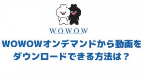 WOWOWオンデマンドから動画をPCにダウンロードできる方法