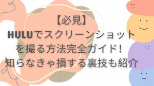 【必見】Huluでスクリーンショットを撮る方法完全ガイド！知らなきゃ損する裏技も紹介